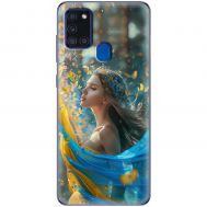 Чохол для Samsung Galaxy A21s (A217) MixCase патріотичні дівчина і метелики