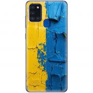 Чохол для Samsung Galaxy A21s (A217) MixCase патріотичні жовто-блакитна фарба