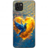 Чохол для Samsung Galaxy A03 (A035) MixCase патріотичні серце та голуб