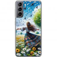 Чохол з аніме для Samsung Galaxy S21 (G991) Mixcase поле квітів олією