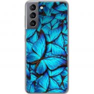 Чохол для Samsung Galaxy S21 (G991) MixCase метелики сині