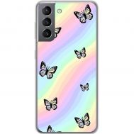 Чохол для Samsung Galaxy S21 (G991) MixCase метелики райдужні веселі