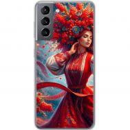 Чохол для Samsung Galaxy S21 (G991) MixCase патріотичні жінка в червоному
