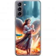 Чохол для Samsung Galaxy S21 (G991) MixCase патріотичні Ангел з немовлям
