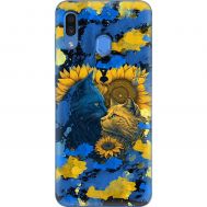Чохол для Samsung Galaxy A20 / A30 MixCase патротичні cats in a sunflower