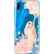 Чохол для Samsung Galaxy A20 / A30 MixCase стрази птах з квітами