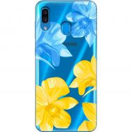 Чохол для Samsung Galaxy A20 / A30 MixCase патріотичні синьо-жовті квіти