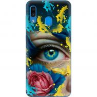 Чохол для Samsung Galaxy A20 / A30 MixCase патріотичні Синє жіноче око