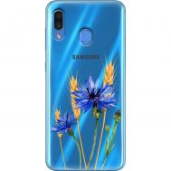 Чохол для Samsung Galaxy A20 / A30 Mixcase квіти волошки в колосках