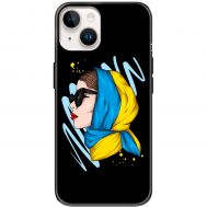 Чохол для iPhone 14 MixCase патріотичні дівчина в жовто-синій хустці