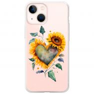 Чохол для iPhone 13 mini MixCase осінь соняшник з серцем