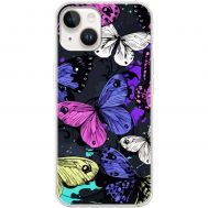 Чохол для iPhone 14 MixCase метелики кольоровий мікс