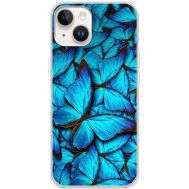 Чохол для iPhone 13 MixCase метелики сині