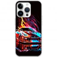 Чохол для iPhone 15 Pro MixCase машини червона в полум'ї