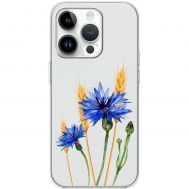 Чохол для iPhone 15 Pro Mixcase квіти волошки в колосках