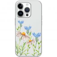 Чохол для iPhone 15 Pro Mixcase квіти волошки та ромашки