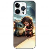 Чохол для iPhone 14 Pro MixCase асорті дівчинка і дракончик