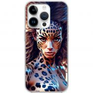 Чохол з аніме для iPhone 13 Pro MixCase дівчина леопард