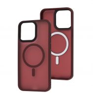 Чохол для iPhone 15 Pro Max WAVE Matte Insane MagSafe dark red