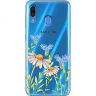 Чохол для Samsung Galaxy A20 / A30 Mixcase квіти волошки та ромашки