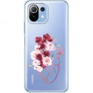 Чохол для Xiaomi Mi 11 Lite Mixcase квіти серце поросло квітами