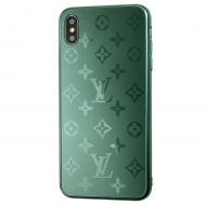 Чохол для iPhone Xs Max glass LV зелений