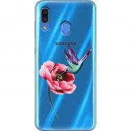 Чохол для Samsung Galaxy A20 / A30 Mixcase квіти колібрі в півоні
