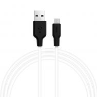 Кабель USB Hoco X21 Plus Silicone microUSB 1m чорний/білий