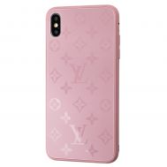 Чохол для iPhone Xs Max glass LV рожевий