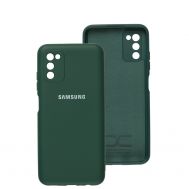 Чохол для Samsung Galaxy A03s (A037) Full camera зелений / dark green