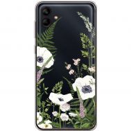 Чохол для Samsung Galaxy A04e (A042) Mixcase квіти білі квіти лісові трави