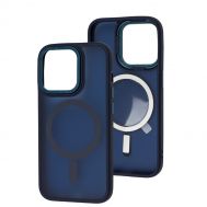 Чохол для iPhone 15 Pro Space color MagSafe синій