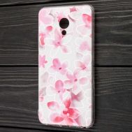 Чохол для Meizu M5 силіконовий з малюнком рожеві ромашки