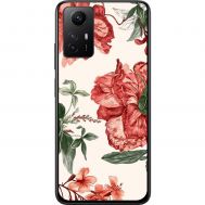 Чохол для Xiaomi Redmi Note 12S MixCase квіти червоні на білому