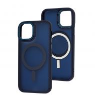 Чохол для iPhone 12 / 12 Pro Space color MagSafe синій