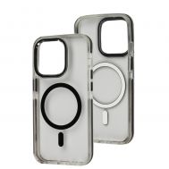 Чохол для iPhone 14 Pro Colorful Metal Frame MagSafe black