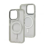 Чохол для iPhone 13 Pro Colorful Metal Frame MagSafe silver