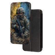 Чохол-книжка патріотична  Samsung Galaxy A12 (A125) MixCase малюнок Український воїн