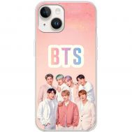 Чохол для iPhone 15 MixCase BTS на рожевому