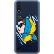 Чохол для Samsung Galaxy A01 (A015) MixCase патріотичні дівчина в жовто-синій