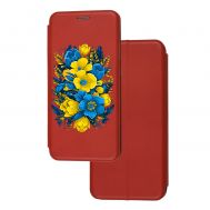 Чохол-книжка Samsung Galaxy A21s (A217) з малюнком жовто-сині квіти