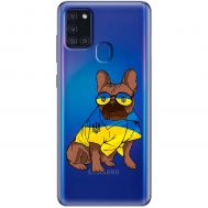 Чохол для Samsung Galaxy A21s (A217) MixCase патріотичні мопс в жовто-синіх кол