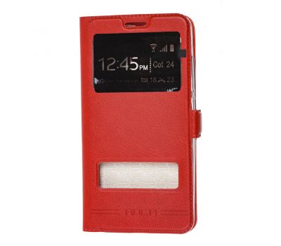 Чохол книжка для Xiaomi Redmi 6 Rock з двома вікнами червоний