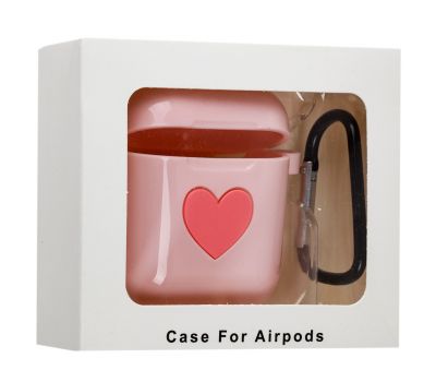 Чохол для AirPods Silicone Love "рожевий" 1003239