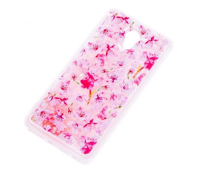 Чохол для Meizu M5 Note Блискучі вода рожевий "рожеві квіти" 1007036