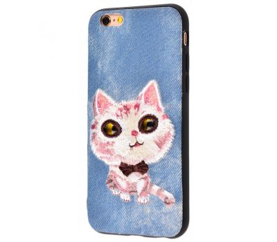 Чохол для iPhone 6/6s Embroider Animals Jeans синій "кошеня"