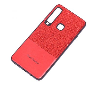 Чохол для Samsung Galaxy A9 2018 (A920) Leather + блискітки червоний 1028451