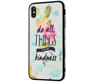 Чохол для iPhone X / Xs glass "kindness" 1029291