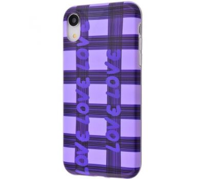Чохол Violet для iPhone X / Xs glossy "Love" фіолетовий 1035886