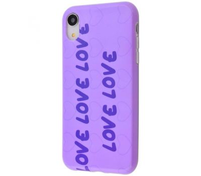 Чохол Violet для iPhone X / Xs glossy "Love" світло фіолетовий 1035881